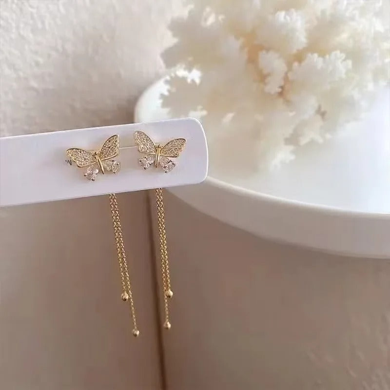 Butterfly Long Tassel Earrings Two Ways To Wear