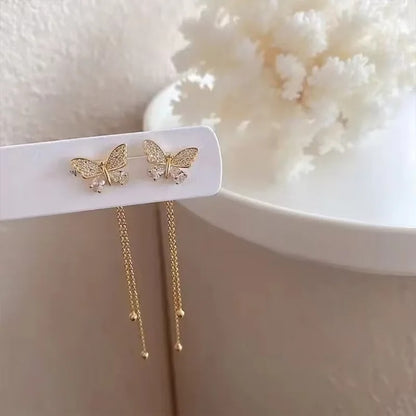 Butterfly Long Tassel Earrings Two Ways To Wear