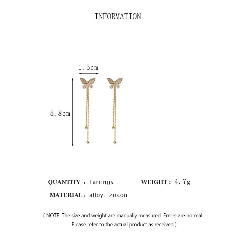 Butterfly Long Tassel Earrings Two Ways To Wear