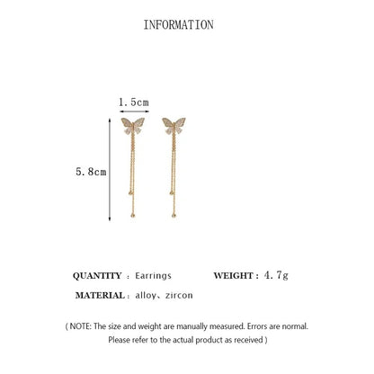 Butterfly Long Tassel Earrings Two Ways To Wear