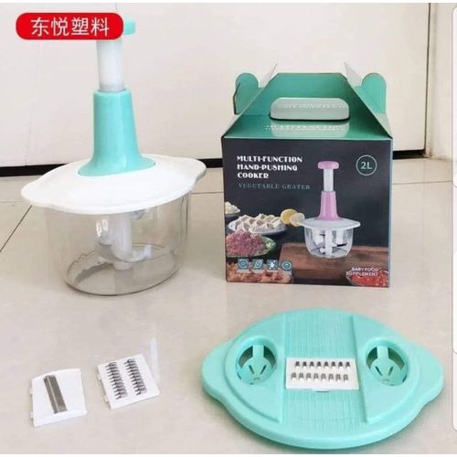 2000ml Manual Food Chopper - 9 in 1 Accessories Hand Puch Chopper - Multifunctional - Easy to Use