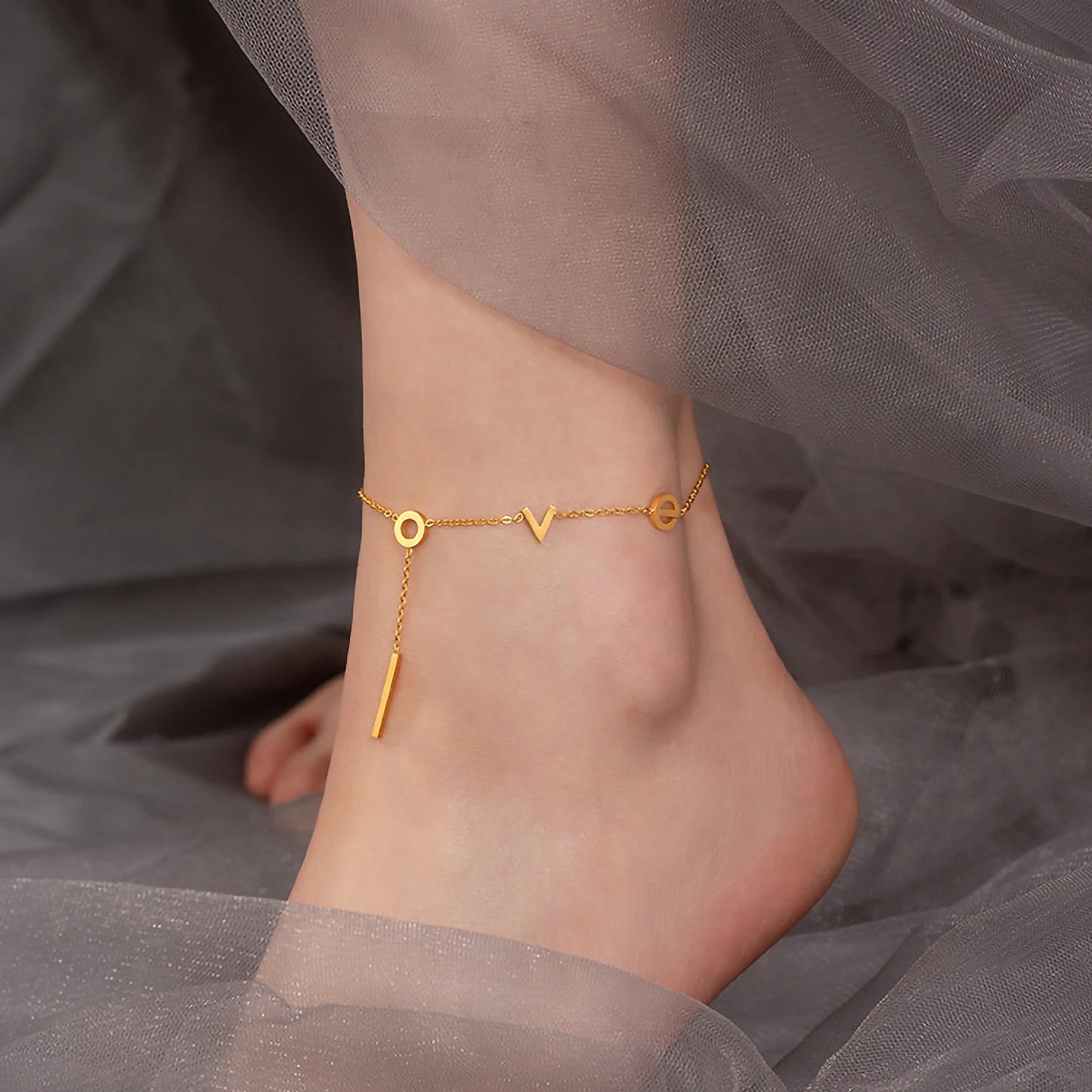 Rose Gold Love Anklet