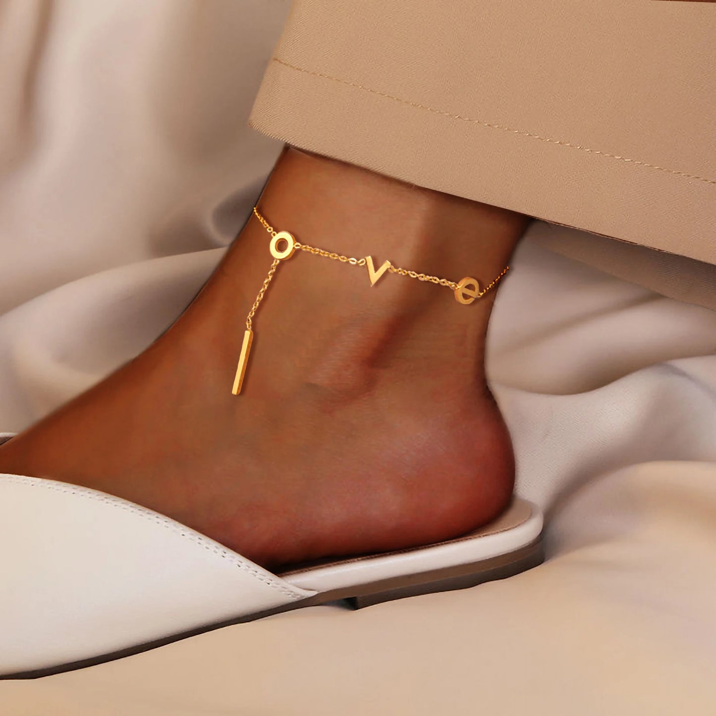 Rose Gold Love Anklet