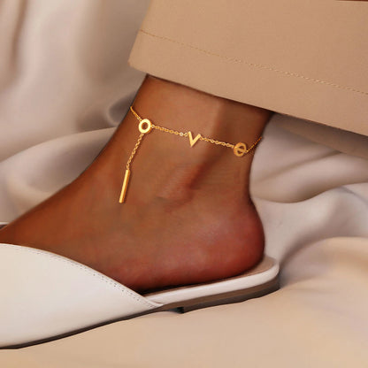 Rose Gold Love Anklet