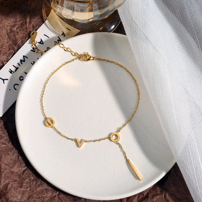 Rose Gold Love Anklet