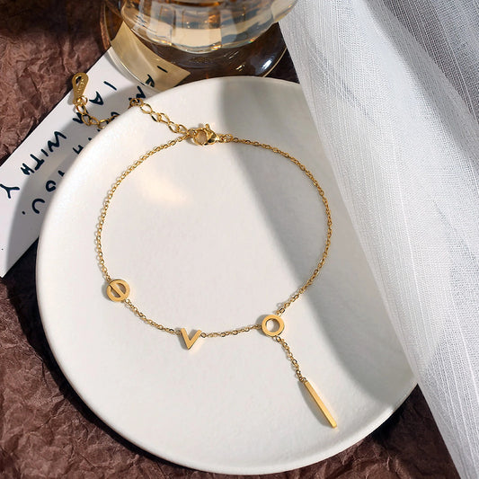 Rose Gold Love Anklet