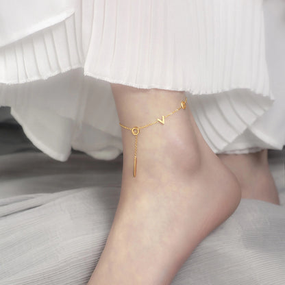 Rose Gold Love Anklet