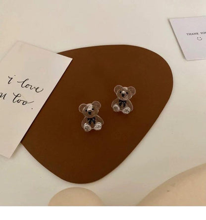 Crystal Bear Earrings