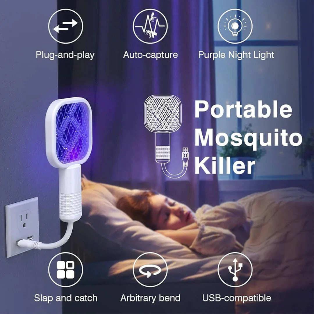 USB Electric Mosquito Killer Racket Lamp – Silent, Safe & Powerful Insect Trap